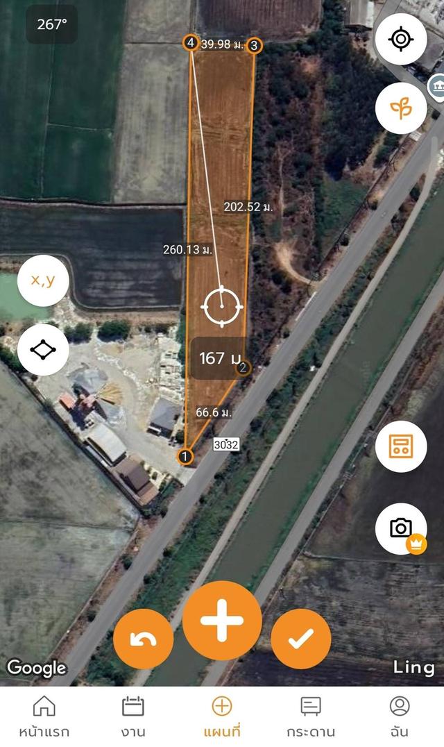 (ด่วนลดราคา)ขายที่ดินติดถนนใหญ่(3032)ใกล้ถนนใหญ่340จำนวน7ไร่1งาน 3