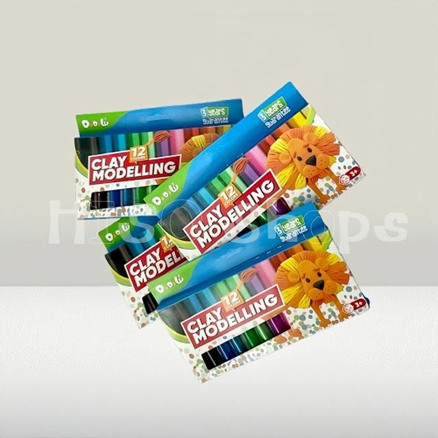ดินน้ำมัน 12 สี CLAY MODELLING 12 COLORS ปั้นเพลิน สีสด เนื้อนิ่ม ไม่เหนียวมือ เสริมจินตนาการ ฝึกสมาธิได้ดีมาก 3