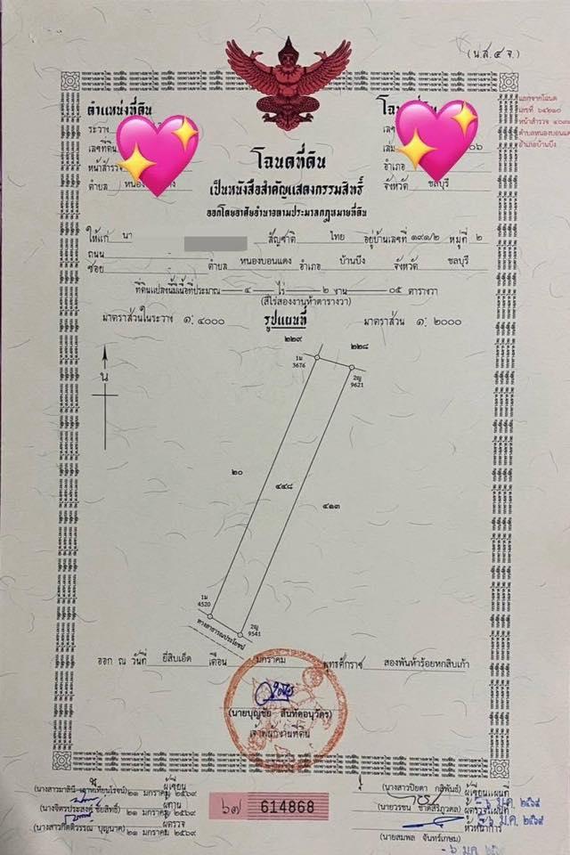 ที่ดินเปล่า 4-2-05 ไร่ ( ต.หนองบอนแดง อ.บ้านบึง จ.ชลบุรี) ฿2,500,000 / ไร่ 1