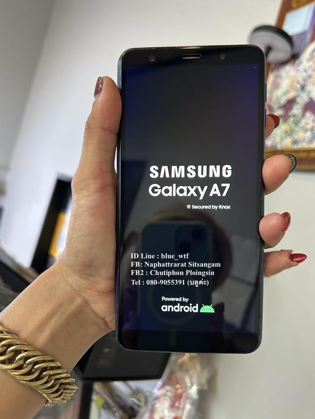 Samsung A7 2018 จอ6นิ้ว 4G 2ซิม Rom64Ram4 กล้องTriple โหลดแอพใช้งานปกติ  ได้ทุกซิม สภาพสวย