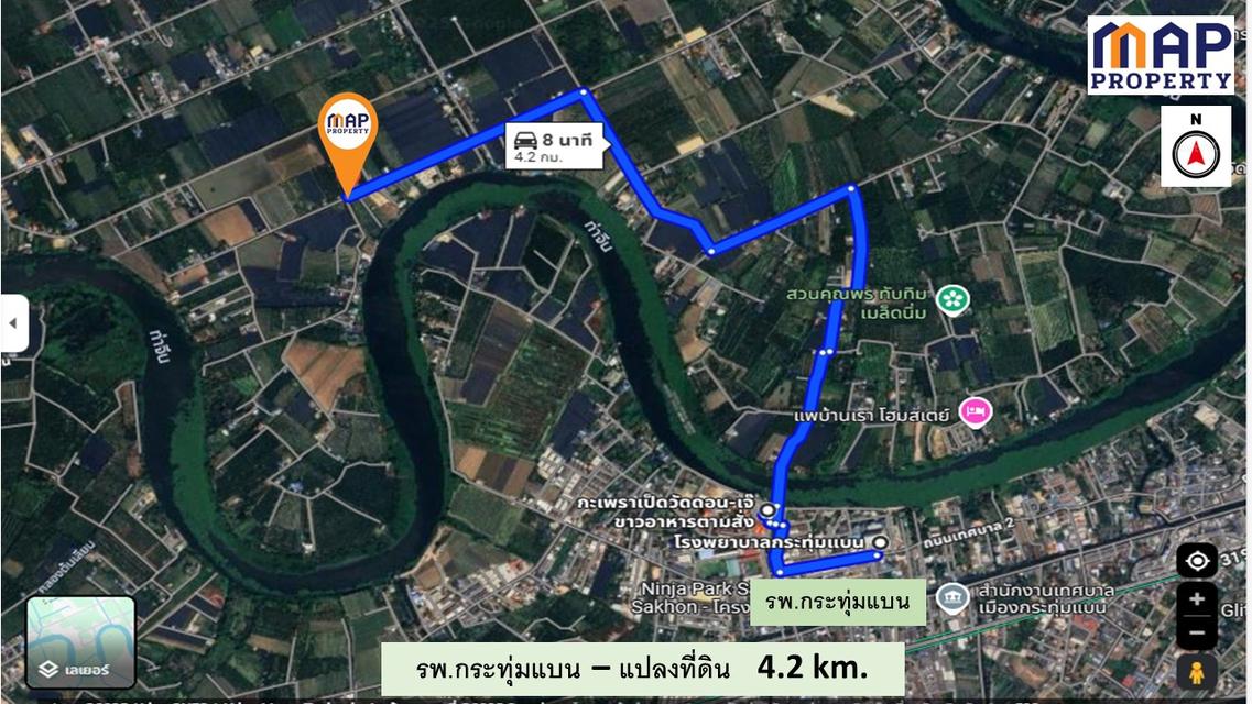 ที่ดินแปลงสวย ริมแม่น้ำท่าจีน 4 ไร่ 50 ตารางวา 6