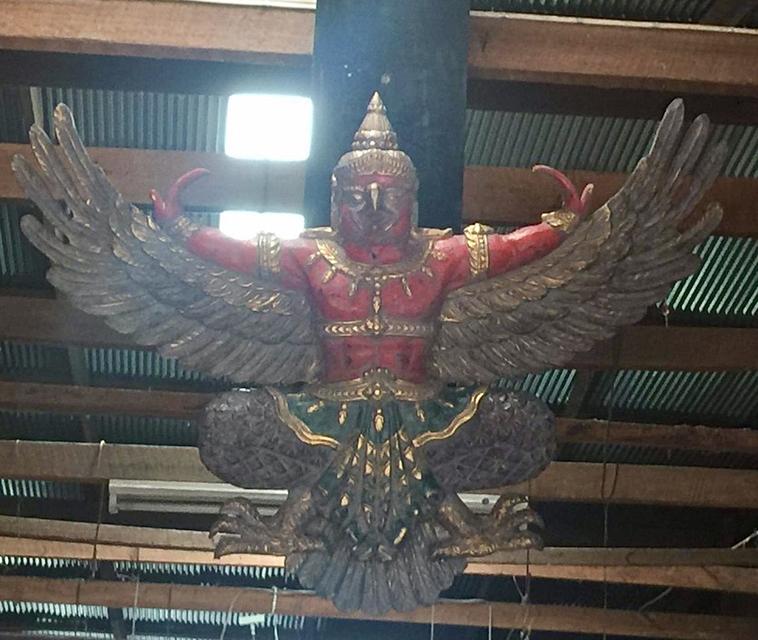 ครุฑไม้สัก ขนาด1เมตร องค์ใหญ่ ครุฑไม้แกะสลัก