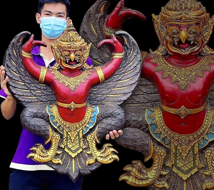พญาครุฑ ครุฑติดผนัง ขนาด65cm รูปหล่อพญาครุฑ