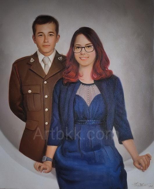ของขวัญวันแต่งงานภาพวาดสีน้ำมันพรีเวดดิ้งคู่รัก 6