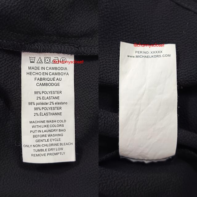 USED Michael Kors - Black Zip Up Tie Top | เสื้อแขนยาวสีดำ สีทอง เสื้อผูกเอว คอวี ซิป โลโก้ ทำงาน สีพื้น แท้ มือสอง