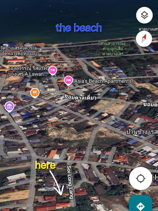 Land for Sale Bangsaray near the sea 94 SQW. 1