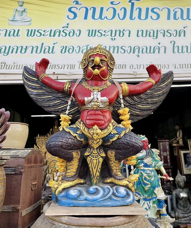 พญาครุฑตั้งโต๊ะ องค์ใหญ่ ขนาด90ซม รูปหล่อพญาครุฑ หน้าเทพ