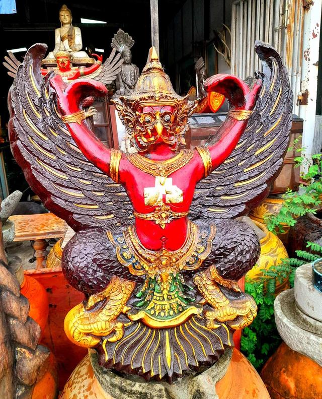 ครุฑศาลเก่า ครุฑหน้าดุ ขนาด80ซม พญาครุฑหน้าศาล 5