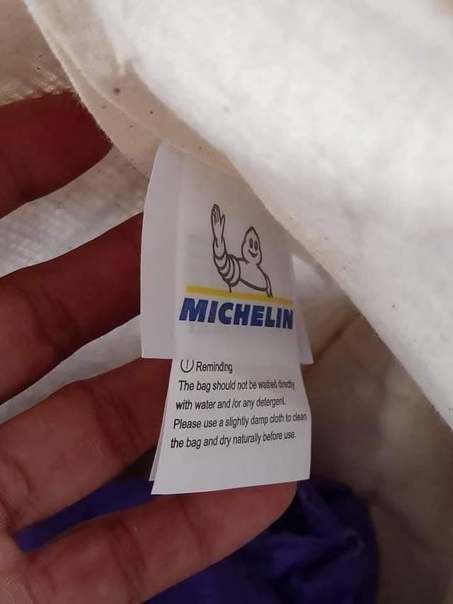 MICHELIN กป.สะพายไหล่ใบใหญ่ ผ้าแบบผ้ากระสอบ มีซับด้านในอีกชั้น สกรีนหน้า-หลัง งานสวยสะอาด สภาพดี ไม่มีตำหนิ รูปที่ 2