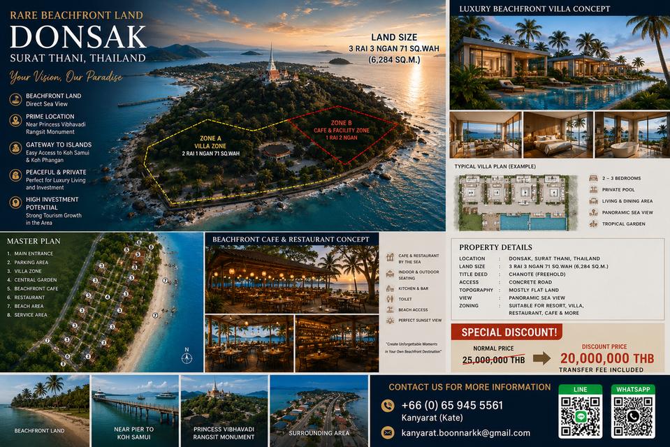🏝️ ขายที่ดินติดทะเล ดอนสัก สุราษฎร์ธานี โฉนด น.ส.4 จ. (Land Title: Chantel (Nor Sor 4 Jor) Full Ownership 6