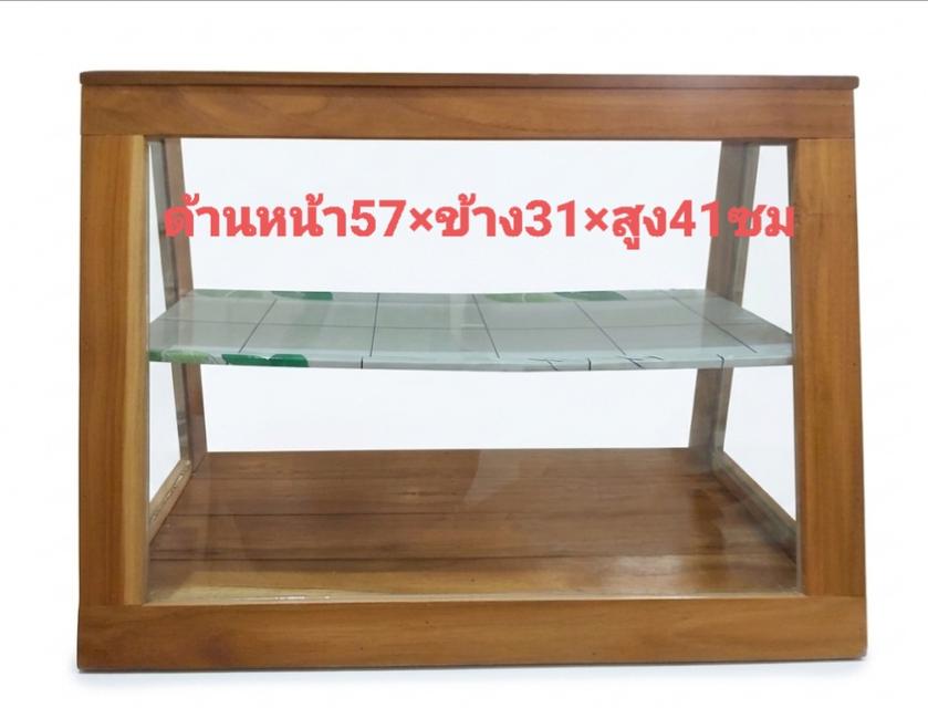 💢ตู้กระจกเอนกประสงค์ ไม้สัก ด้านหลังโล่ง ของใหม่(ลาดพร้าว 41)