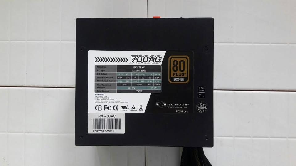 Power Supply เสือขาว RAIDMAX RX-700AC 700 วัตต์ 80+
