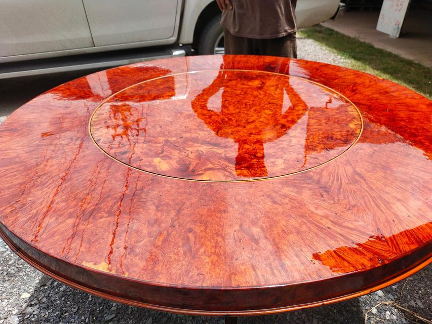 โต๊ะกลมไม้ปุ่มมะค่า 130 cm. (ขายแล้ว) 3