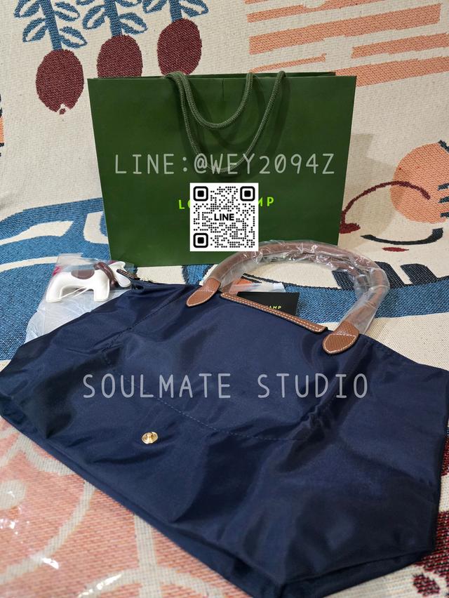 กระเป๋า เลอปิยาจ Le Pliage Original M Tote Bag Navy สีน้ำเงิน หูยาว ไซส์เอ็ม  9
