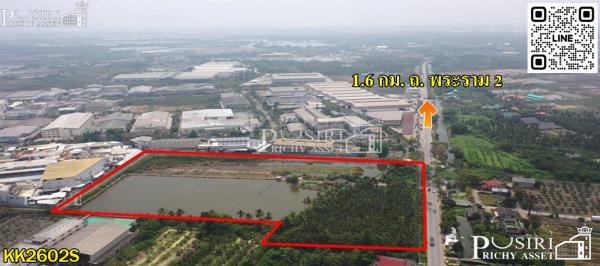 ขายที่สวยเด่น สร้างโรงงานได้ทุกประเภท หน้ากว้าง 202 เมตร ขนาด 28 ไร่ 162 วา ติดคลอง ถนนกว้างใช้รถเทเลอร์ได้สะดวก ใกล้นิคมสมุทรสาคร - KK2602S 4