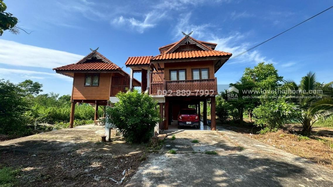 ขายที่ดินพร้อมบ้านทรงไทย ถนนบ้านแพ้ว สมุทรสาคร พื้นที่ 360.6 ตรว. ใกล้บิ๊กซ้ง บ้านแพ้ว 2