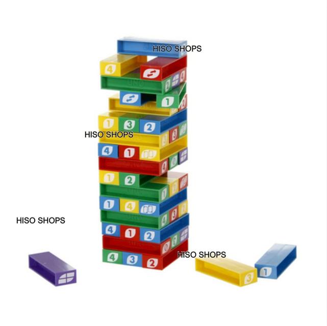 JENGA UNO BLOCK เกมไม้หลากสี เสริมพัฒนาการ ฝึกสมาธิ เล่นได้ทั้งครอบครัว 2-10 คน เกมเสริมสร้างความสัมพันธ์ สนุกมาก 2
