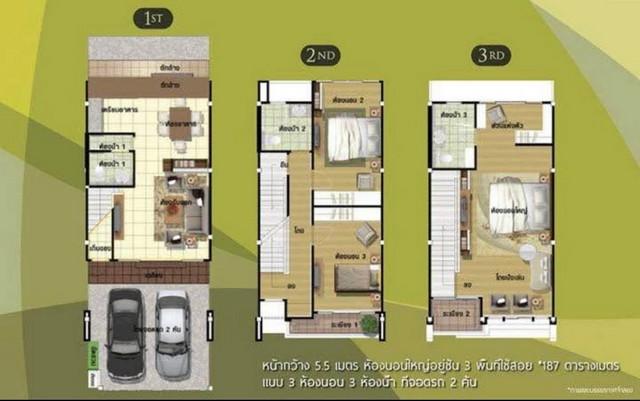 ทาว์นโฮม 3ชั้นหมู่บ้านภณาสิริเรสซิเด็นท์ 3ห้องนอน ซ.มัยลาภ มีเฟอร์ครบ พร้อมอยู่ 6