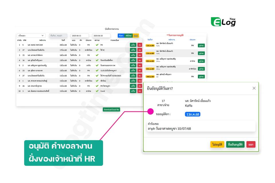 โปรแกรมคำนวนเวลลาออนไลน์ รูปที่ 5