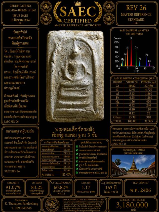 สมเด็จวัดระฆังพิมพ์ ฐานแซม