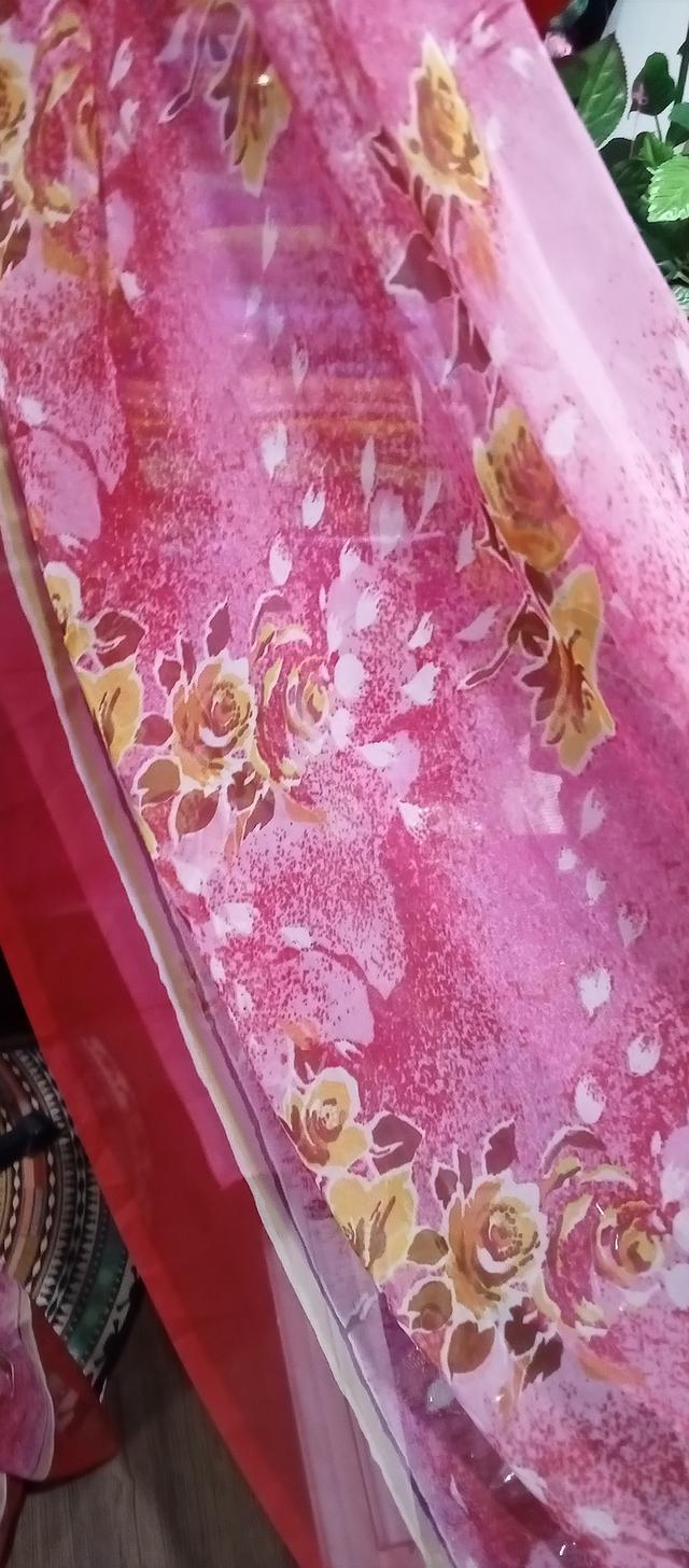 ส่าหรีอินเดีย ส่าหรีมือสอง ส่าหรี สีชมพู