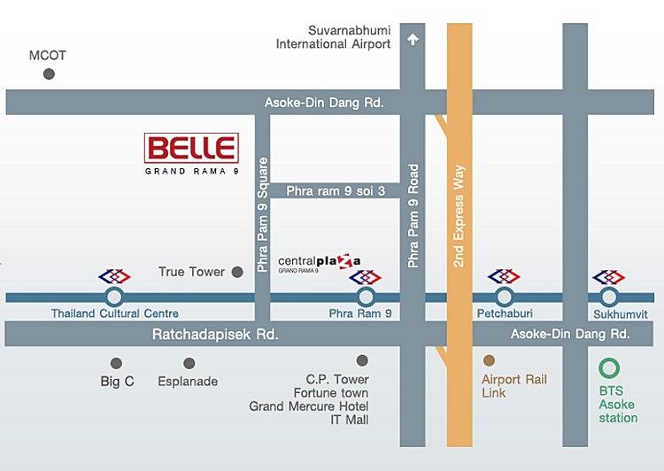 Condo Belle Grand Rama 9 ขนาด 58 ตารางเมตร 2 นอน ชั้น21 ตึก B1 ตกแต่งครบ (มีหลายห้องให้เลือก) 13