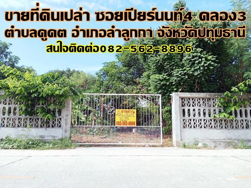ขายที่ดินเปล่า ซอยเปียร์นนท์4 คลอง3 ลำลูกกา 1