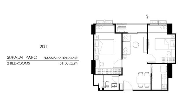 CM04416 ขายดาวน์ คอนโด ศุภาลัย ปาร์ค เอกมัย-พัฒนาการ Supalai Parc Ekkamai-Pattanakarn ถนนพัฒนาการ 3