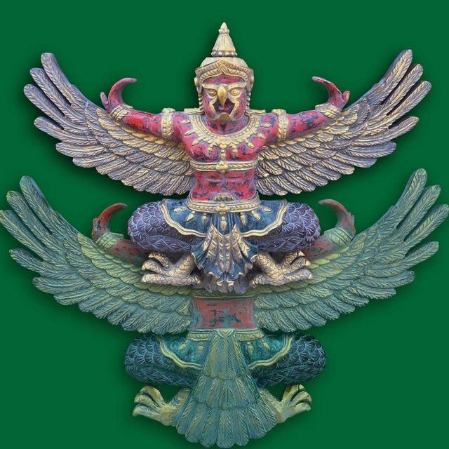 พญาครุฑไม้สัก ขนาด110ซม ครุฑไม้แกะ