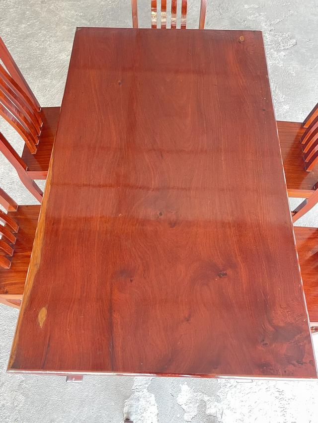 ชุดโต๊ะไม้ประดู่ 6ที่นั่ง โต๊ะไม้ประดู่แผ่นเดียว โต๊ะรับประทานอาหารไม้ประดู่ 9