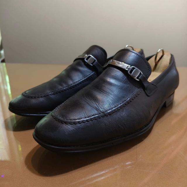 Salvatore Ferragamo RAIN  LUX(Made in ITALY 🇮🇹)Men’s Luxury Closet Leather Loafers Shoes(SAL68218)Size. EUR 40 /25(26) cm🔥Price : 690฿