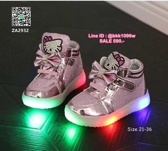 รองเท้าผ้าใบเด็กมีไฟ ไซส์ 21-36 ผ้าใบวิ้งๆ มีไฟวิบวับ 2