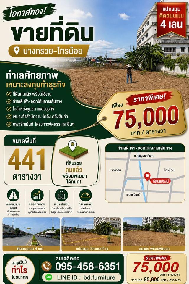 ที่ดินสวย บางกรวย ไทรน้อย 1
