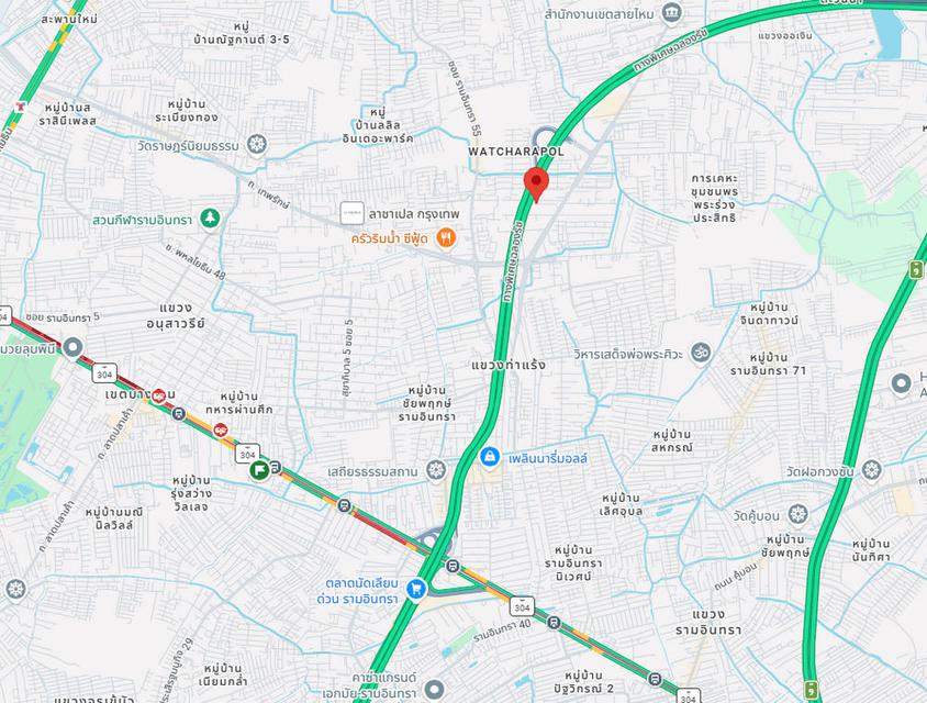 ขายที่ดินหน้ากว้าง 38 เมตร 244 ตารางวา ทำเลถนนสุขาภิบาล 5 (โซนวัชรพล-สายไหม) แขวงท่าแรง เขตบางเขน 9