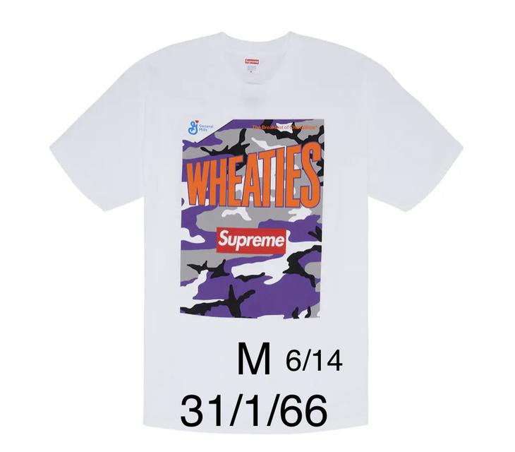 supreme wheaties tee white