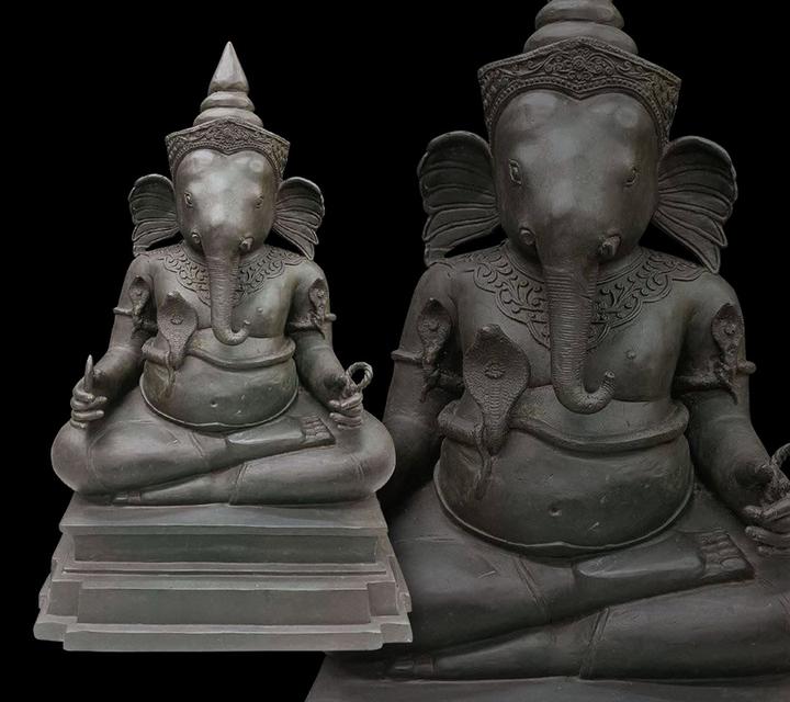พระพิฆเนศทองเหลืองรมดำ องค์ใหญ่ หน้าตัก16นิ้ว สูง24นิ้ว