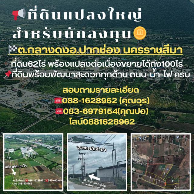 📢 ที่ดินแปลงใหญ่ ราคานักลงทุน 🏘 62 ไร่ (ขยายได้ถึง 100 ไร่) 📌 ไร่ละ 2,000,000 บาท 📍 ต.กลางดง อ.ปากช่อง จ.นครราชสีมา 1