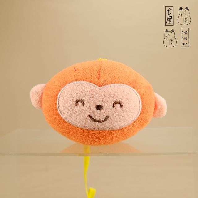 ตุ๊กตา ลิงอ้วนกลม สีส้ม ซารุจัง ผ้าขนหนู 🐒 Orange Monkey・Towel Fabric / Terry Cloth・Mascot 13 cm・Unknown Brand 🍑