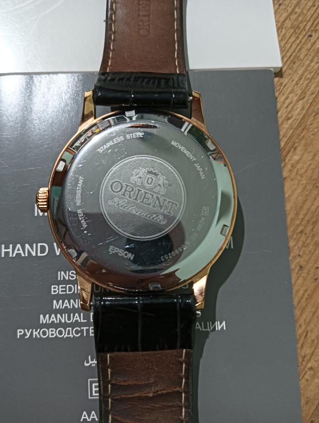 นาฬิกา oriant เรือนทอง หน้าปัดดำ