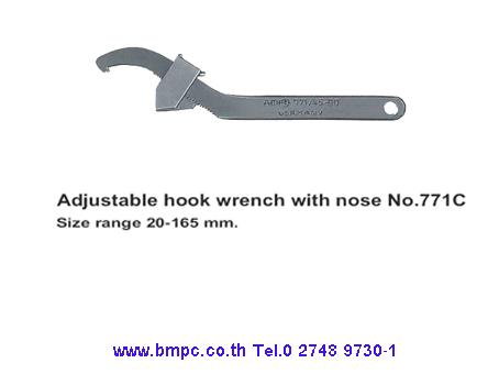 Hing Hook wrench with nose, ประแจขันนีอตล๊อกลูกปืนปลายเพลา, Wrench for slotted round nut,