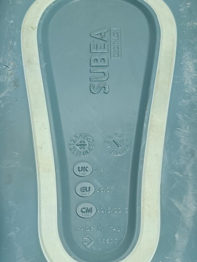 ตีนกบดำน้ำตื้น Subea สีฟ้ามิ้นท์ ไซส์ EU 36/37 Made in Italy รูปที่ 8