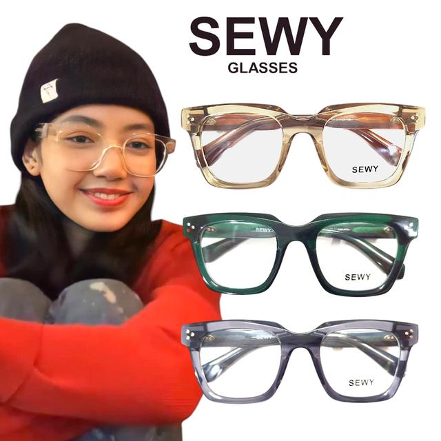 แว่นแบบลิซ่า แว่นแบบเจนนี่ blackpinkใส่ กรอบแว่นตาพรีเมี่ยมHandmade Acetate สำหรับตัดเลนส์ได้ทั้งสายต่และกันแดด ทนทานแข็งแรง ใส่ได้วนาน 