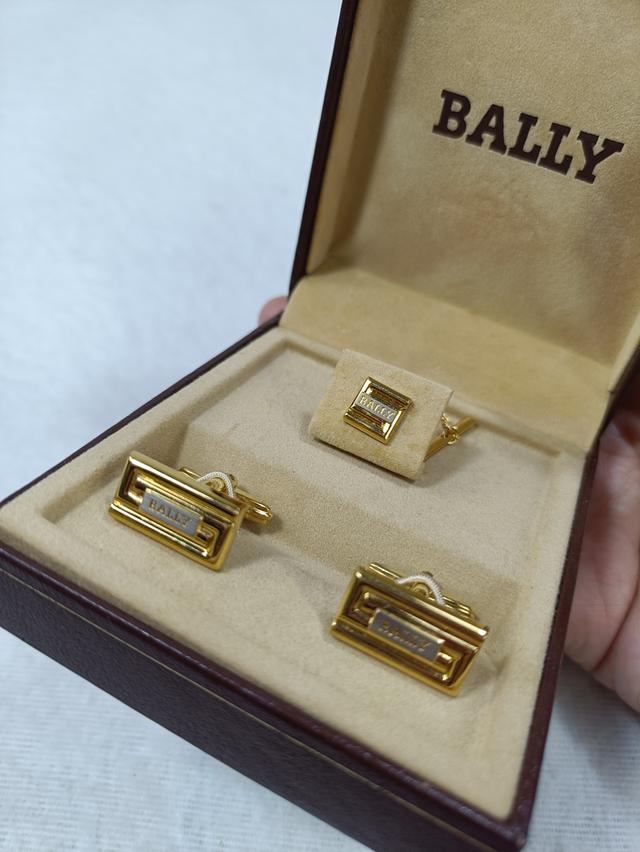 💫Cufflinks คัฟลิงค์ +Tie tack เข็มกลัดติดเนคไท แบรนด์  BALLY แท้ 💯 💫 รูปที่ 4