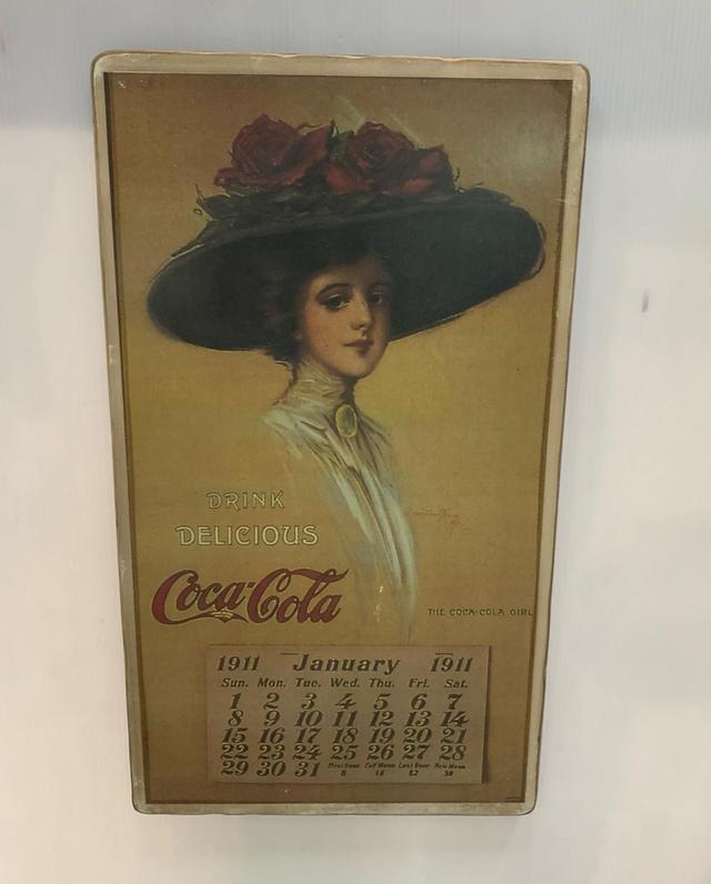 ภาพพิมพ์บนแผ่นไม้ ปฏิทิน coca-cola ปี 1911 4