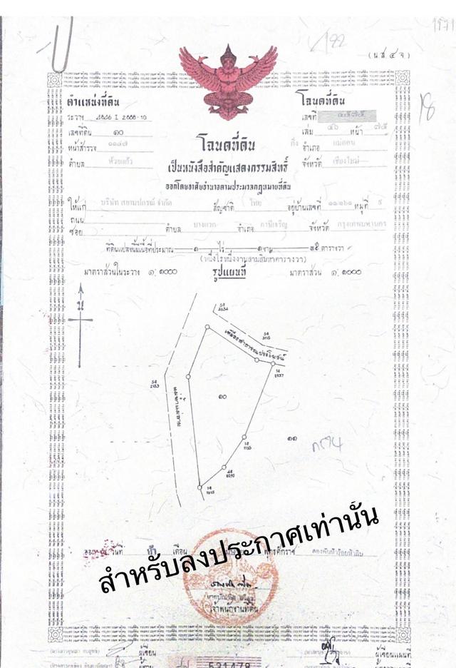 ที่ดินโฉนด สวย หายาก ลำธารโอบล้อมโดยรอบด้านหน้าติดถนนซอย วิวภูเขา  2