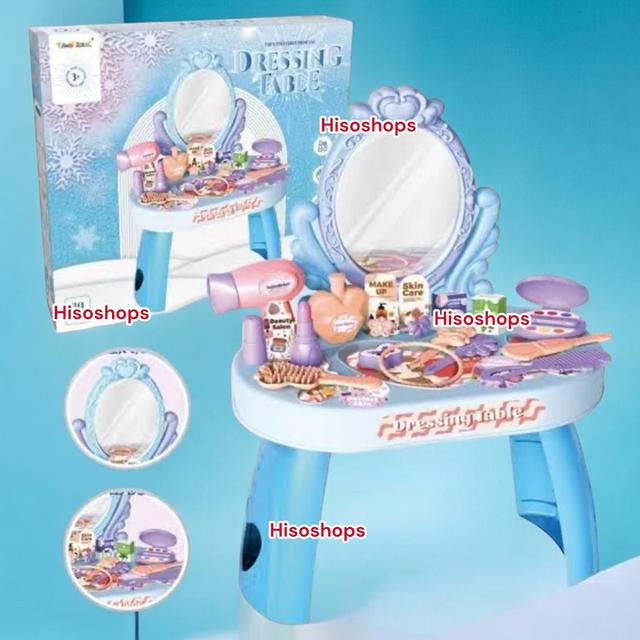 DRESSING TABLE โต๊ะแต่งหน้า โต๊ะเสริมสวยเจ้าหญิง ของเล่นสำหรับเด็กพร้อมอุปกรณ์เสริมสวยสุดแสนจะน่ารัก 8