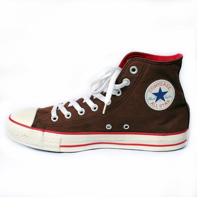CONVERSE ผ้าใบหุ้มข้อมือสอง สีน้ำตาล สภาพเหมือนใหม่ จัดส่งฟรี!!! เก็บปลายทาง