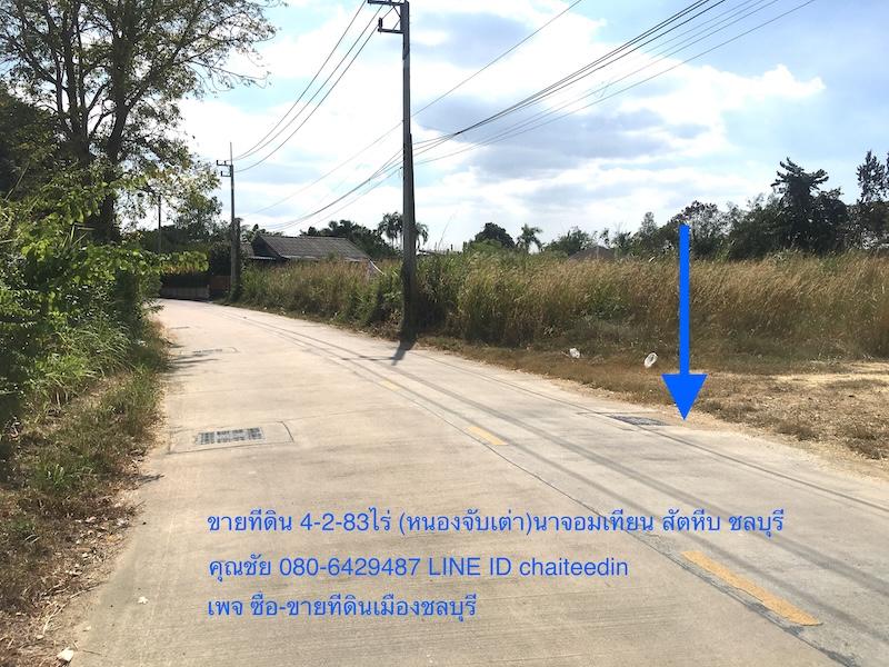 ขายที่ดินเนื้อที่ 4ไร่ 2งาน 83ตรว.ห่างถนนสุขุมวิท 1.8กม.ใกล้สวนนงนุชพัทยา ตำบลนาจอมเทียน สัตหีบ ชลบุรี ที่ดินถมแล้ว ใกล้เขาชีจรรย์ 1