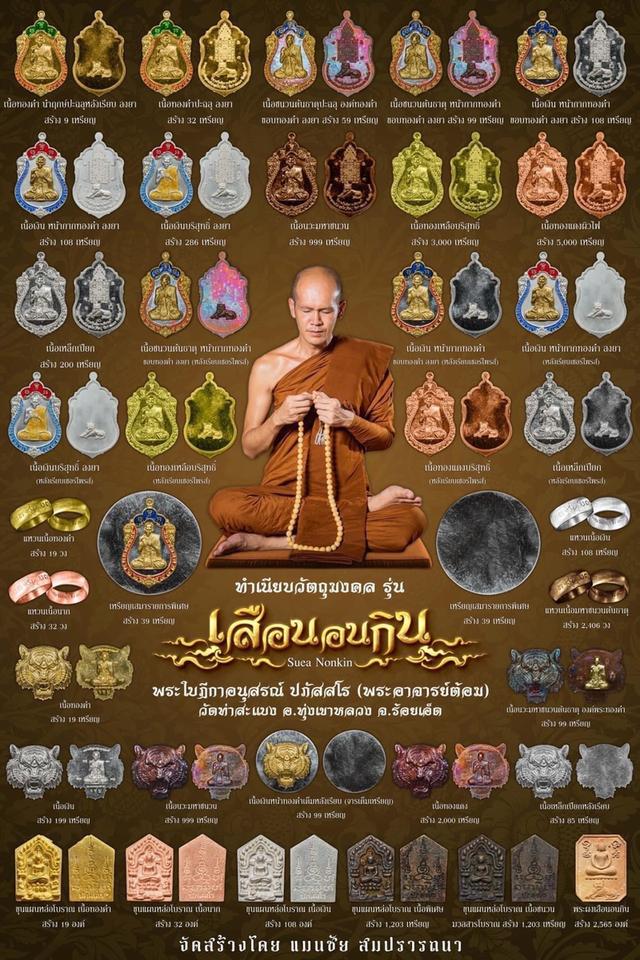 พระอาจารย์ต้อม วัดท่าสะแบง จังหวัดร้อยเอ็ด รุ่นเสือนอนกิน + พร้อมรอยจารย์
