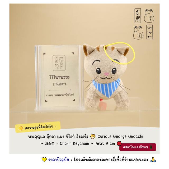 พวงกุญแจ ตุ๊กตา แมว นิโอกิ ลิงจอร์จ 🐱 Curious George Gnocchi ~ SEGA・Charm Keychain ~ Petit 9 cm 🏮